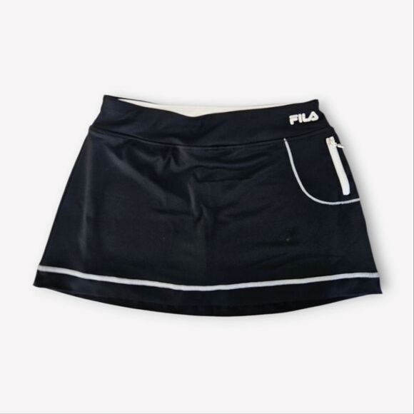 FILA Sport Essential Black Athletic Zip Pocket Tennis Golf Mini Skort Skirt M - Picture 1 of 7